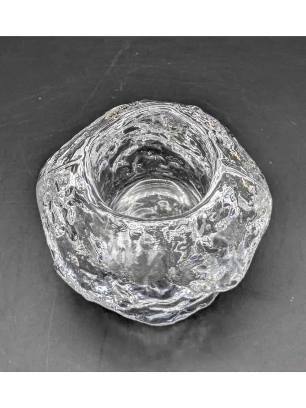Kosta Boda Votive Candle Holder Snowball Clear Crystal Glass Sweden 3